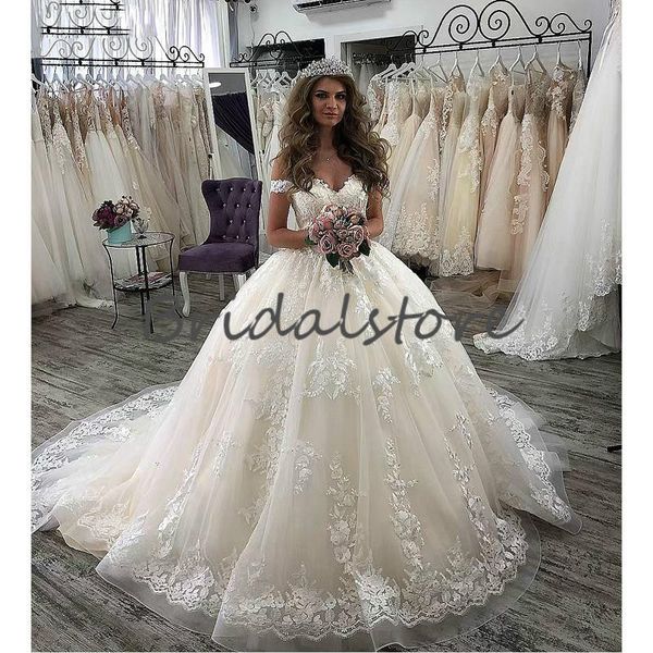 princess ball gown champagne wedding dresses 2020 off the shoulder puffy tulle lace church garden wedding dress sweep train bridal gown, White
princess ball gown champagne wedding dresses 2020 off the shoulder puffy tulle lace church garden wedding dress sweep train bridal gown, White