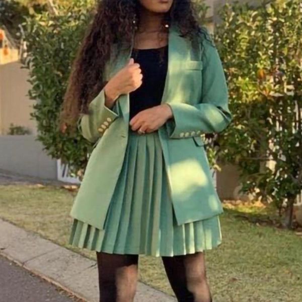 two piece dress autumn african style women sets office ladies pleated skirt blazer suits solid color simple work wear clothing, White
two piece dress autumn african style women sets office ladies pleated skirt blazer suits solid color simple work wear clothing, White