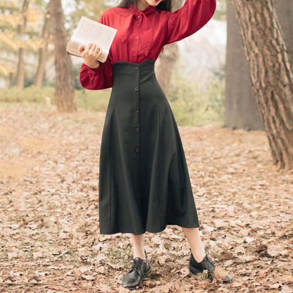 women vintage two piece sets french retro red shirt skirt two-piece suits autumn high waist slim suit skirt elegant sets, Gray
women vintage two piece sets french retro red shirt skirt two-piece suits autumn high waist slim suit skirt elegant sets, Gray