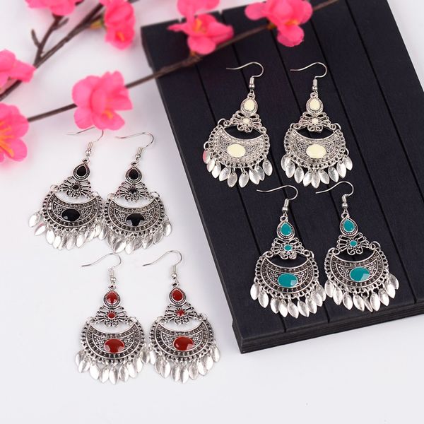 antique sliver color tassel drop earrings pendientes stone beads alloy bohemian vintage dangle earrings for women gypsy jewelry, Silver
antique sliver color tassel drop earrings pendientes stone beads alloy bohemian vintage dangle earrings for women gypsy jewelry, Silver