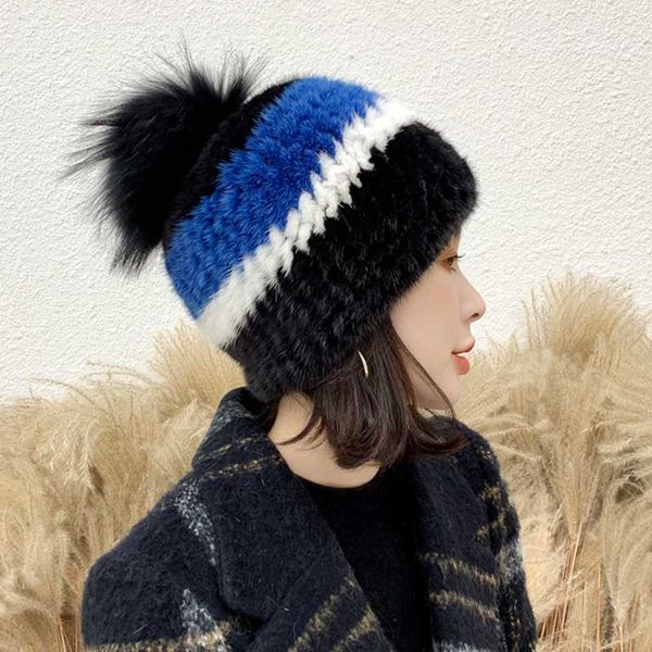 berets 2021 winter hats women's real hat with fur pompom natural raccoon warm knitted s7712, Blue;gray
berets 2021 winter hats women's real hat with fur pompom natural raccoon warm knitted s7712, Blue;gray