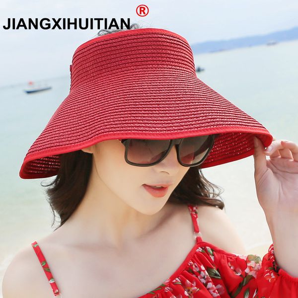wide brim hats sun visor beach hat ladies foldable wide-breasted female summer wide-brimmed straw, Blue;gray
wide brim hats sun visor beach hat ladies foldable wide-breasted female summer wide-brimmed straw, Blue;gray