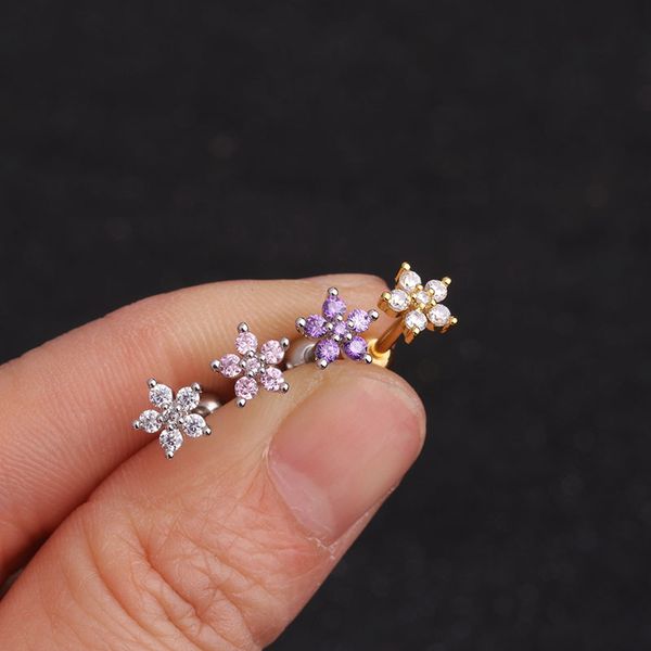 chissen 1 pc 3 colors cubic zirconia flower cartilage stud earrings piercing conch rook tragus stud ear piercing jewelry, Golden;silver
chissen 1 pc 3 colors cubic zirconia flower cartilage stud earrings piercing conch rook tragus stud ear piercing jewelry, Golden;silver