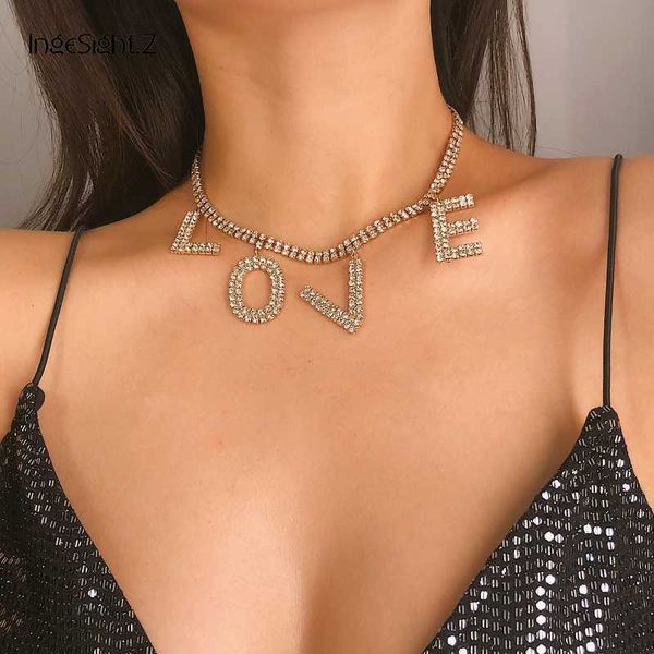 ingesight.z luxury shiny rhinestone letter love pendant necklaces statement gold color crystal choker necklaces women jewelry, Golden;silver
ingesight.z luxury shiny rhinestone letter love pendant necklaces statement gold color crystal choker necklaces women jewelry, Golden;silver