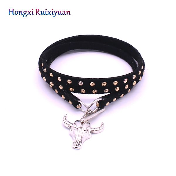 charm bracelets bracelet punk leather multilayer women's alloy bull head bohemian handmade simple fashion jewelry, Golden;silver
charm bracelets bracelet punk leather multilayer women's alloy bull head bohemian handmade simple fashion jewelry, Golden;silver