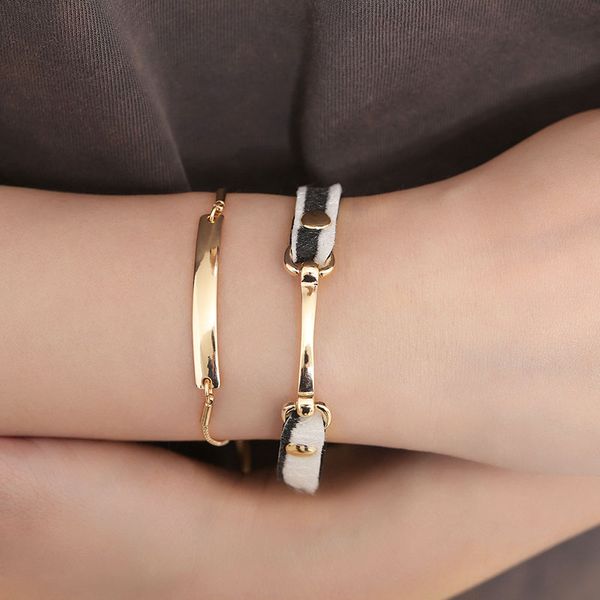 charm bracelets vintage punk velvet zebra striped geometric for women fashion bended pipe bracelet bangle lady jewelry gift xr2733, Golden;silver
charm bracelets vintage punk velvet zebra striped geometric for women fashion bended pipe bracelet bangle lady jewelry gift xr2733, Golden;silver