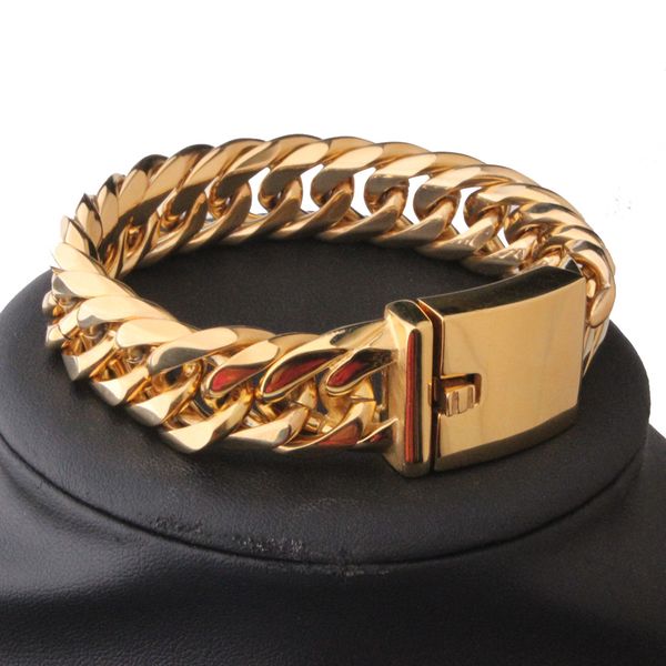 17mm gold silver titanium stainless steel double woven six-sided thick mens bracelets curb cuban link bracelets chain mens hip hop jewelry, Black
17mm gold silver titanium stainless steel double woven six-sided thick mens bracelets curb cuban link bracelets chain mens hip hop jewelry, Black