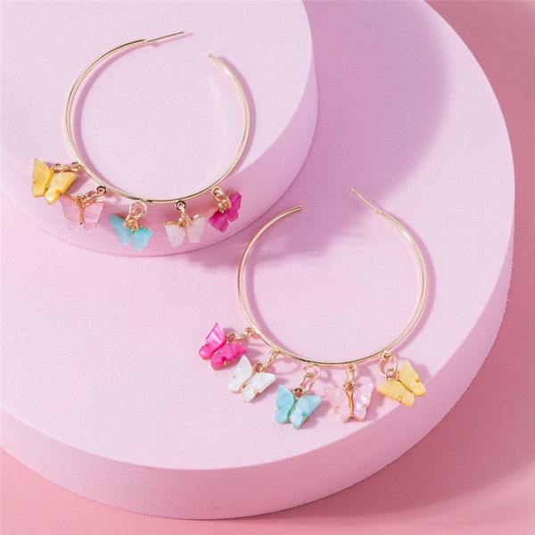 hoop & huggie summer multicolor butterfly charm earrings for women punk style big circle round metal statement earring jewelry, Golden;silver
hoop & huggie summer multicolor butterfly charm earrings for women punk style big circle round metal statement earring jewelry, Golden;silver
