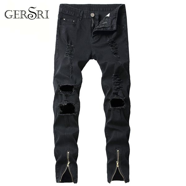 gersri new fashion ripped jeans men with holes denim brand famous slim fit jean pants scratched hip hop elastic jeans zipper, Blue
gersri new fashion ripped jeans men with holes denim brand famous slim fit jean pants scratched hip hop elastic jeans zipper, Blue