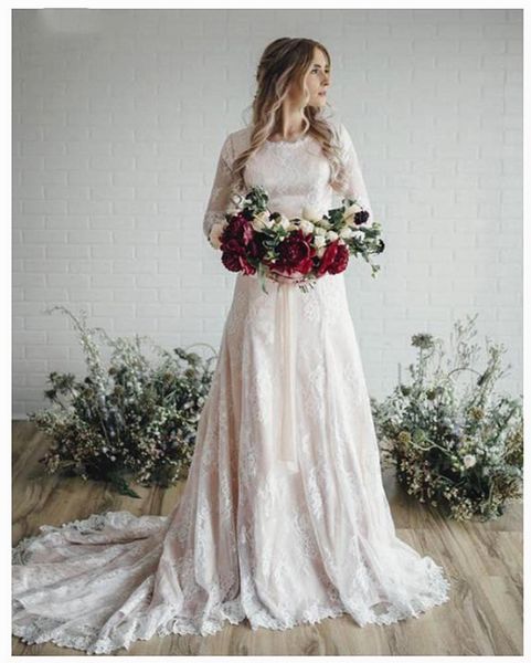 boho lace wedding dresses modest design champagne lining ivory lace overlay a line bridal gowns long sleeve vestidos de noiva l10, White
boho lace wedding dresses modest design champagne lining ivory lace overlay a line bridal gowns long sleeve vestidos de noiva l10, White