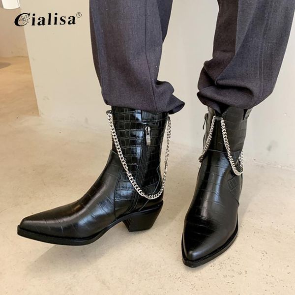 cialisa autumn winter women shoes knight thick hee genuine leather tube l boot women pointed thick heel knee-high boot, Black
cialisa autumn winter women shoes knight thick hee genuine leather tube l boot women pointed thick heel knee-high boot, Black