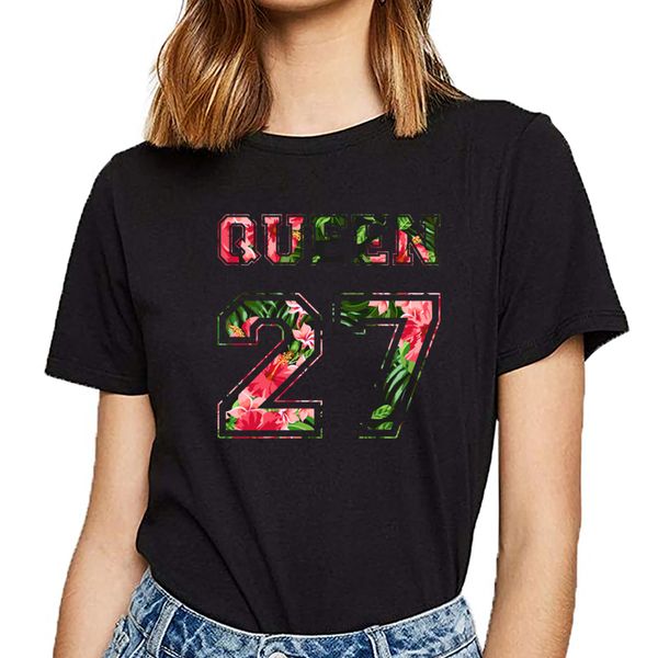 t shirt women 01 king and queen design black print female tshirt
