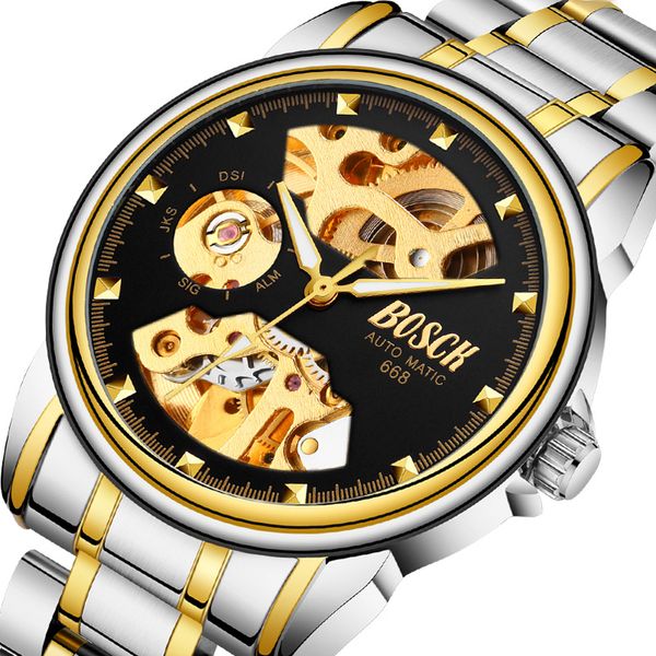 tourbillon automatic mechanical watch men's stainless steel skeleton waterproof clock business wrist watches, Slivery;brown
tourbillon automatic mechanical watch men's stainless steel skeleton waterproof clock business wrist watches, Slivery;brown