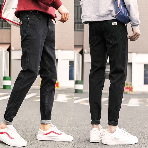 men's 2020 autumn thin fashion br korean style trendy slim fit feet elastic casual black men's trousers jeans and jeanstrousers an, Blue
men's 2020 autumn thin fashion br korean style trendy slim fit feet elastic casual black men's trousers jeans and jeanstrousers an, Blue
