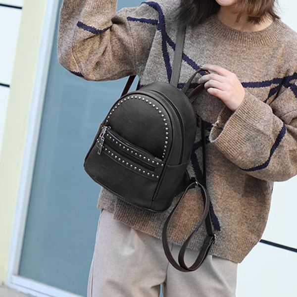 women's backpack fashion pure color leather backpack lapretro travel school rucksack bag mujer #t1g
women's backpack fashion pure color leather backpack lapretro travel school rucksack bag mujer #t1g