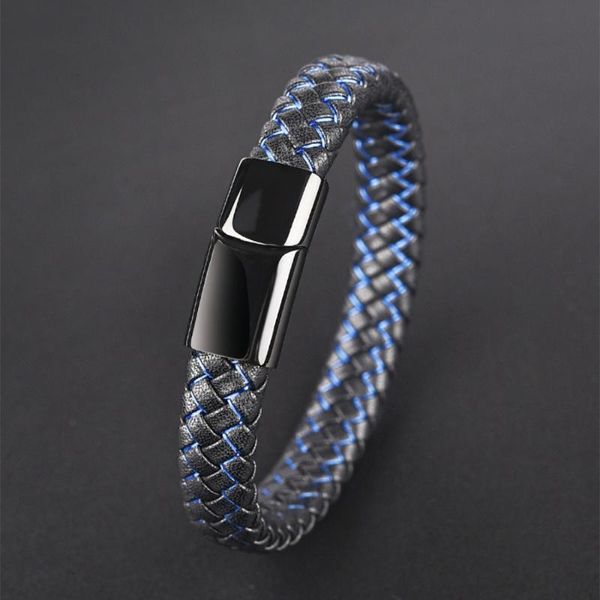 jiayiqi new men jewelry punk black blue braided leather bracelet for men stainless steel magnetic clasp fashion bangles gifts, Golden;silver
jiayiqi new men jewelry punk black blue braided leather bracelet for men stainless steel magnetic clasp fashion bangles gifts, Golden;silver