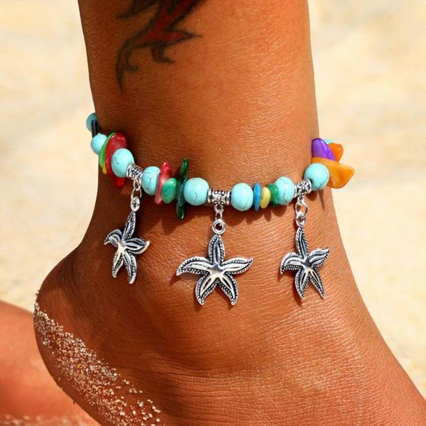 link, chain en fashion bohemian starfish colorful beads ankle bracelet on leg beach bracelets for women conch boho summer foot jewelry, Black
link, chain en fashion bohemian starfish colorful beads ankle bracelet on leg beach bracelets for women conch boho summer foot jewelry, Black