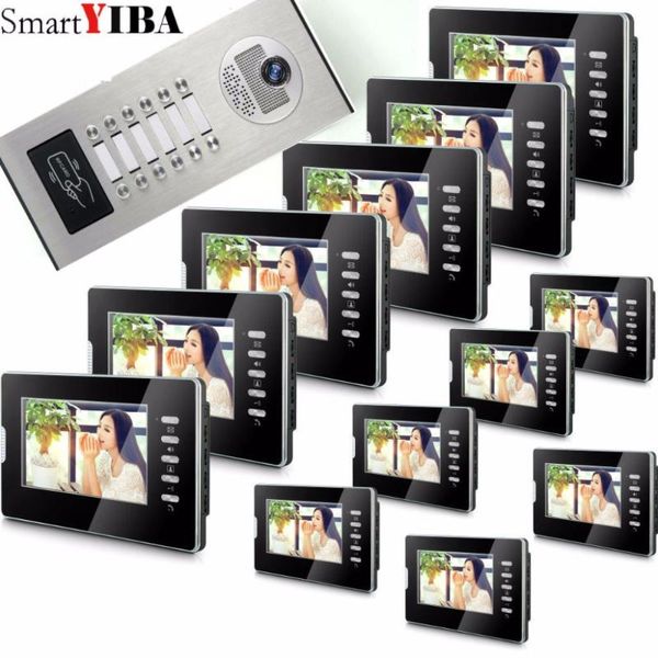 smartyiba 7" screen video intercom apartment door phone system 12 black monitors rfid access door camera for 12 household
smartyiba 7" screen video intercom apartment door phone system 12 black monitors rfid access door camera for 12 household