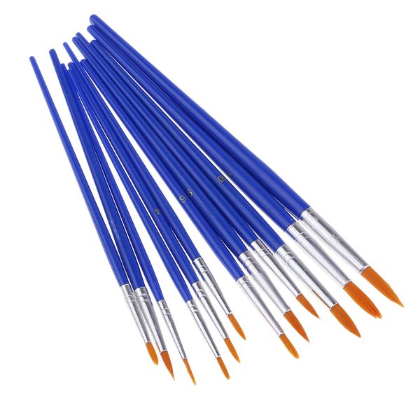 12 piece wooden handle nylon hair round pointed tip artists paintbrushes, watercolor paint brush set acrylic oil painting brush blue 
12 piece wooden handle nylon hair round pointed tip artists paintbrushes, watercolor paint brush set acrylic oil painting brush blue