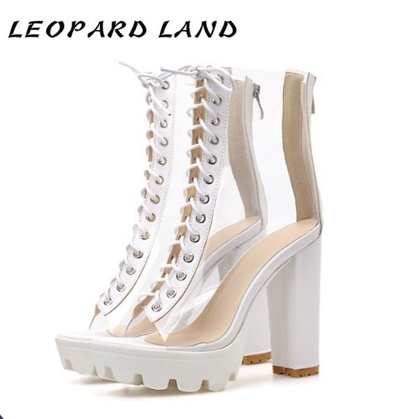leopard land transparent thick high-heeled sandals straps fish mouth women's shoes show banquet sandals zl, Black
leopard land transparent thick high-heeled sandals straps fish mouth women's shoes show banquet sandals zl, Black