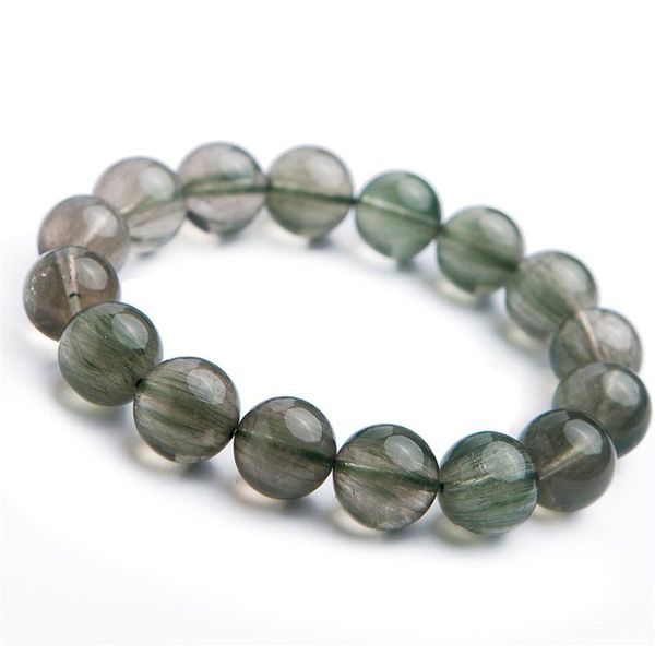 13mm brazilian natural green hair rutilated quartz crystal stretch round bead natural stone bracelets for women men, Black 
13mm brazilian natural green hair rutilated quartz crystal stretch round bead natural stone bracelets for women men, Black