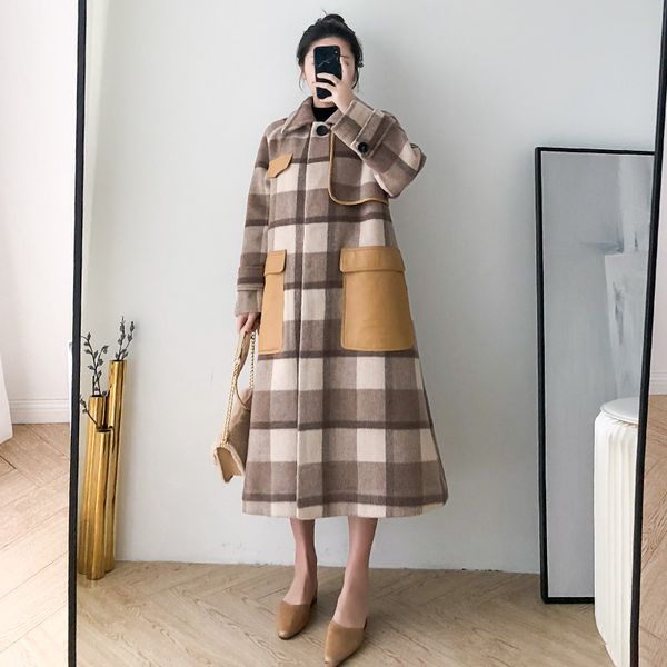 winter wool coat female jacket women clothes 2020 korean elegant long woolen coat ladies plaid alpaca abrigo mujer hiver 81076, Black
winter wool coat female jacket women clothes 2020 korean elegant long woolen coat ladies plaid alpaca abrigo mujer hiver 81076, Black