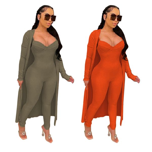 women sling jumpsuit sets skinny v neck trousers long sleeve cardigan coat famale solid color rompers, Black;white
women sling jumpsuit sets skinny v neck trousers long sleeve cardigan coat famale solid color rompers, Black;white