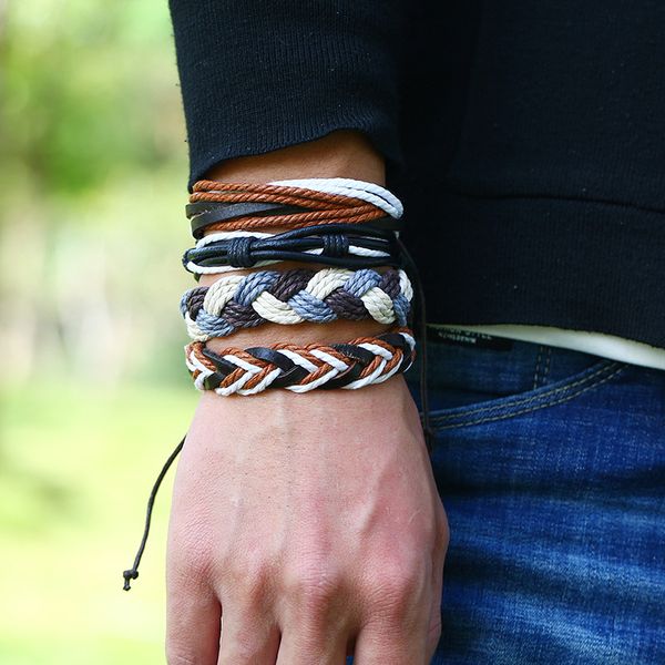 charm bracelets 12pcs/lot fashion jewelry vintage woven leather bracelet diy men hand rope multi-layer for friends gifts, Golden;silver
charm bracelets 12pcs/lot fashion jewelry vintage woven leather bracelet diy men hand rope multi-layer for friends gifts, Golden;silver