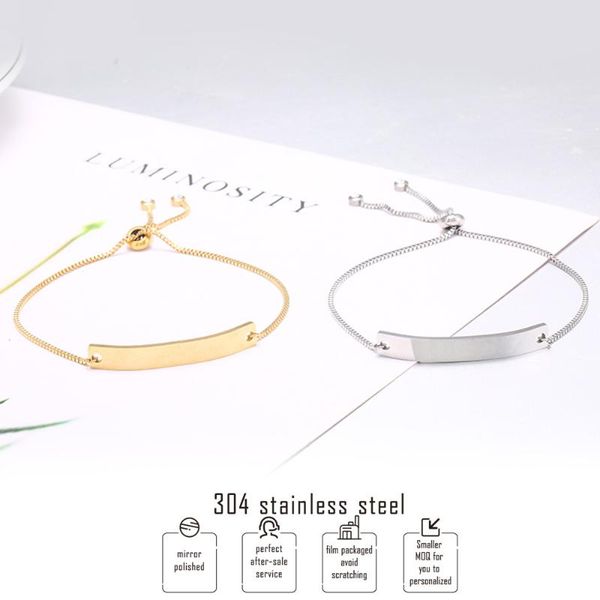 charm bracelets fashion women bracelet 6*40mm blank curved connector stainless steel box chain bangle jewelry 10pcs, Golden;silver
charm bracelets fashion women bracelet 6*40mm blank curved connector stainless steel box chain bangle jewelry 10pcs, Golden;silver