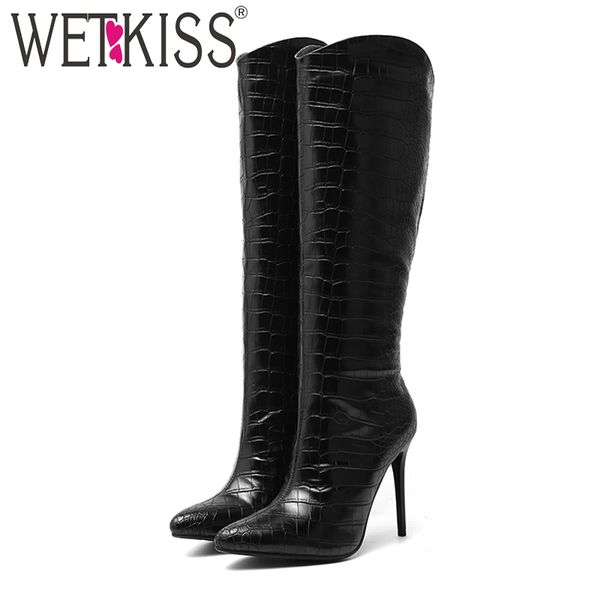 wetkiss knee high boots women high heels boot female emboss pu party shoes ladies pointed toe shoes women winter 2020 new, Black
wetkiss knee high boots women high heels boot female emboss pu party shoes ladies pointed toe shoes women winter 2020 new, Black