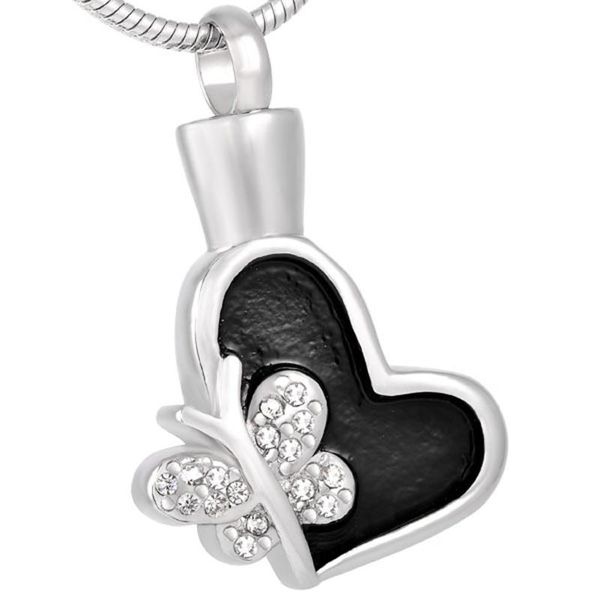 crystal butterfly heart cremation urn necklace for ash holder stainless steel ashes keepsake pendant memorial jewelry, Silver
crystal butterfly heart cremation urn necklace for ash holder stainless steel ashes keepsake pendant memorial jewelry, Silver