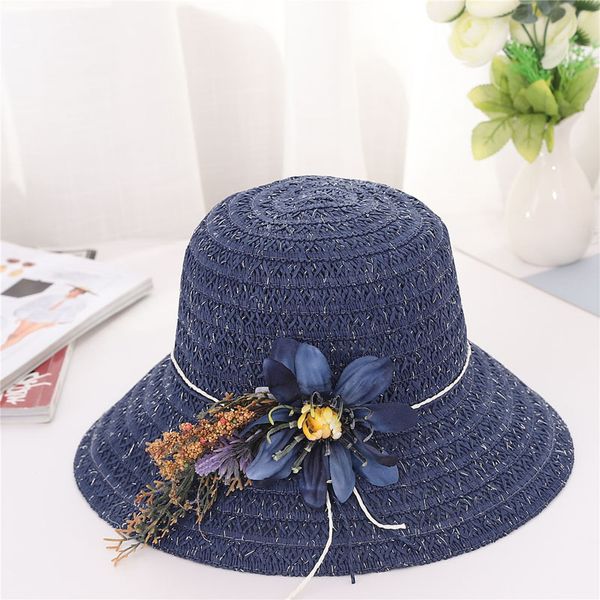 wide brim hats ly women sun protective strawhat artificial flower decor breathable bucket hat do99, Blue;gray
wide brim hats ly women sun protective strawhat artificial flower decor breathable bucket hat do99, Blue;gray