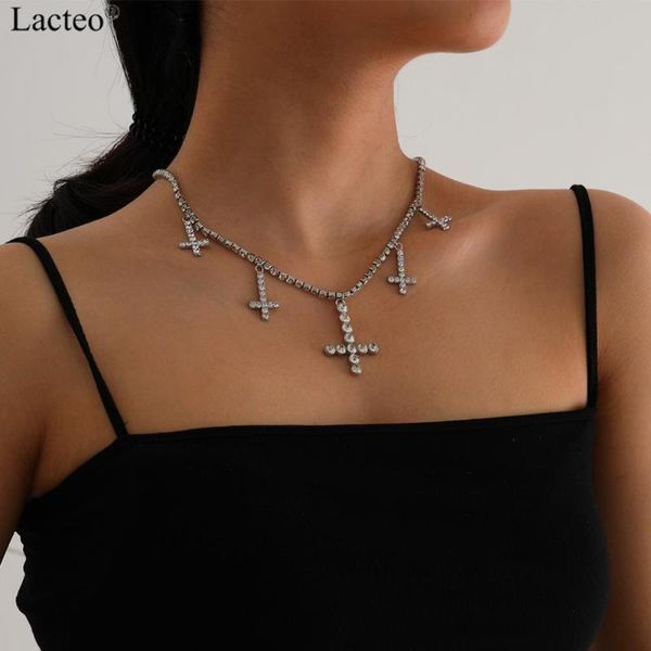 lacteo punk 5 rhinestone cross pendnat necklace cuban necklace chain hip hop jewelry choker gold color for men women, Silver
lacteo punk 5 rhinestone cross pendnat necklace cuban necklace chain hip hop jewelry choker gold color for men women, Silver