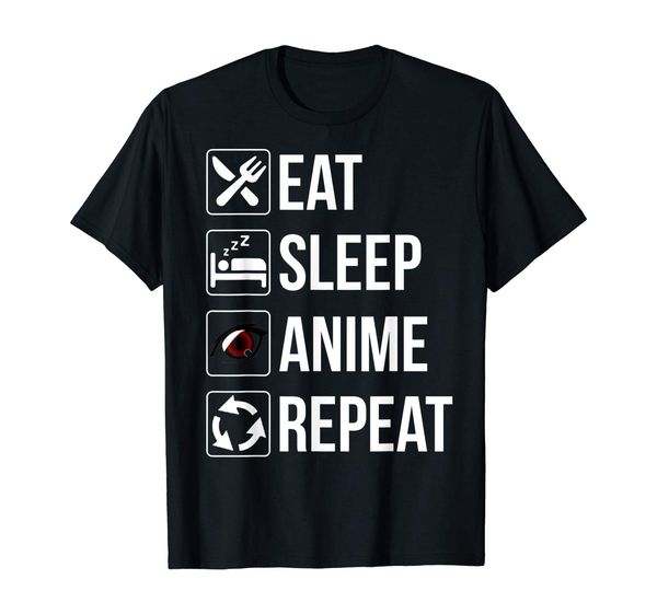 funny eat sleep anime repeat tshirt