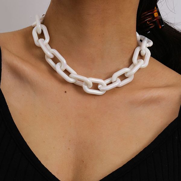 punk exaggerated white acrylic thick chain choker necklace for women creative hiphop geometric colar necklaces vintage jewelry, Golden;silver
punk exaggerated white acrylic thick chain choker necklace for women creative hiphop geometric colar necklaces vintage jewelry, Golden;silver