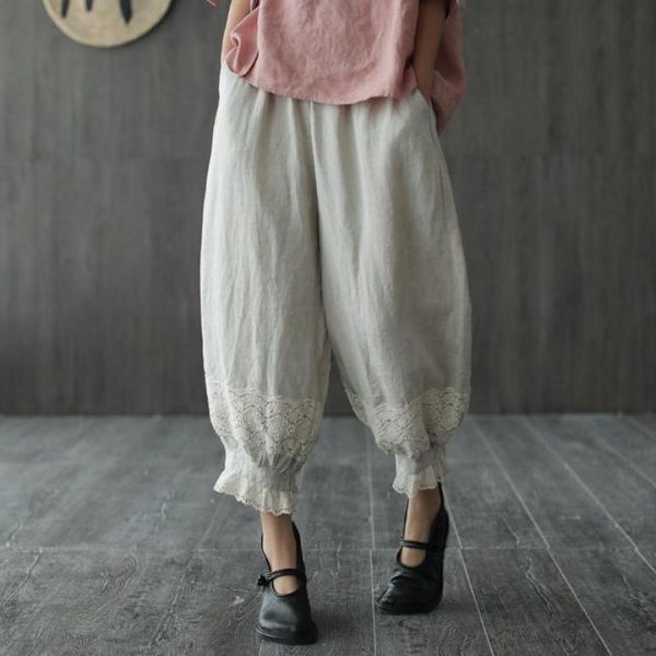 women's pants & capris johnature retro patchwork lace elastic waist harem 2021 summer cotton linen 4 color all-match women calf-length, Black;white
women's pants & capris johnature retro patchwork lace elastic waist harem 2021 summer cotton linen 4 color all-match women calf-length, Black;white