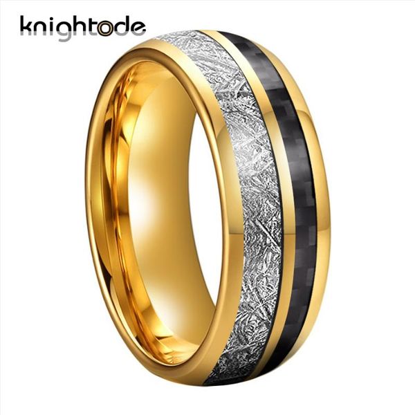 8mm men's gold tungsten carbide wedding band white meteorite/carbon fiber inlay for female valentine engagement ring dome polish, Slivery;golden
8mm men's gold tungsten carbide wedding band white meteorite/carbon fiber inlay for female valentine engagement ring dome polish, Slivery;golden