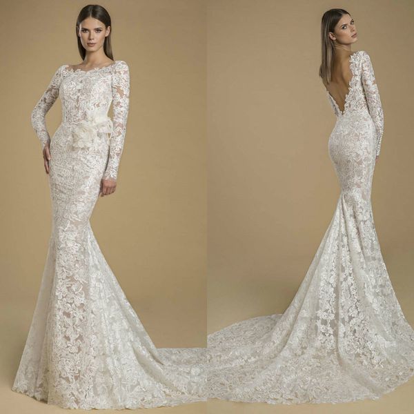 2021 long sleeves wedding dresses full lace appliques mermaid bridal gowns custom made backless sweep train robe de mariée, White
2021 long sleeves wedding dresses full lace appliques mermaid bridal gowns custom made backless sweep train robe de mariée, White