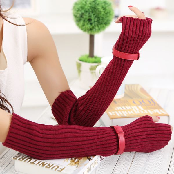 female autumn and winter oversleeps thermal glove women' wool blended yarn knitted leather buckle gloves armsleeves r104, Blue;gray
female autumn and winter oversleeps thermal glove women' wool blended yarn knitted leather buckle gloves armsleeves r104, Blue;gray