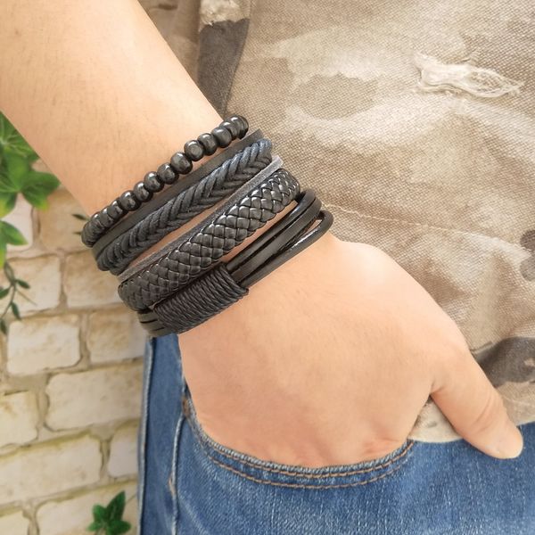 New Trendy 4pcs/set Woven Punk Vintage Charm Leather Women Bracelets Men Femme Homme Wholesale Jewelry Adjustable 18-26CM, Golden;silver
New Trendy 4pcs/set Woven Punk Vintage Charm Leather Women Bracelets Men Femme Homme Wholesale Jewelry Adjustable 18-26CM, Golden;silver