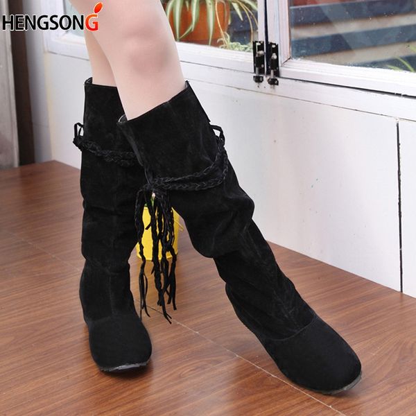 hengsong женщины boots осень зима fringe половина колено высоких сапоги дамы кисточка мода обувь женщина бот feminina плюс размер 35-43, Black
hengsong женщины boots осень зима fringe половина колено высоких сапоги дамы кисточка мода обувь женщина бот feminina плюс размер 35-43, Black