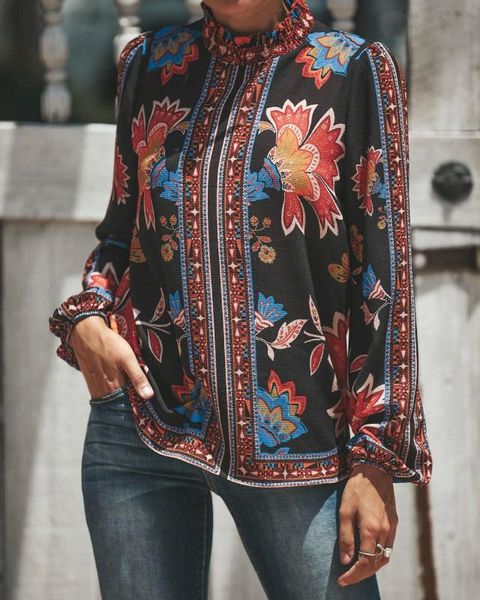 women's blouses & shirts women vintage printed flower summer o neck blouse shirt latern sleeve loose chiffon plus size, White
women's blouses & shirts women vintage printed flower summer o neck blouse shirt latern sleeve loose chiffon plus size, White