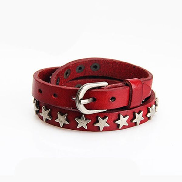 tennis vintage punk lather bracelets for women men adjust size 6 colors multi-layer star bangles fashion jewelry pulseras party gifts, Golden;silver
tennis vintage punk lather bracelets for women men adjust size 6 colors multi-layer star bangles fashion jewelry pulseras party gifts, Golden;silver