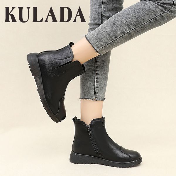 boots kualda women ankle autumn fashion short plush side zipper female flats shoes retro ladies footwear botas mujer, Black
boots kualda women ankle autumn fashion short plush side zipper female flats shoes retro ladies footwear botas mujer, Black