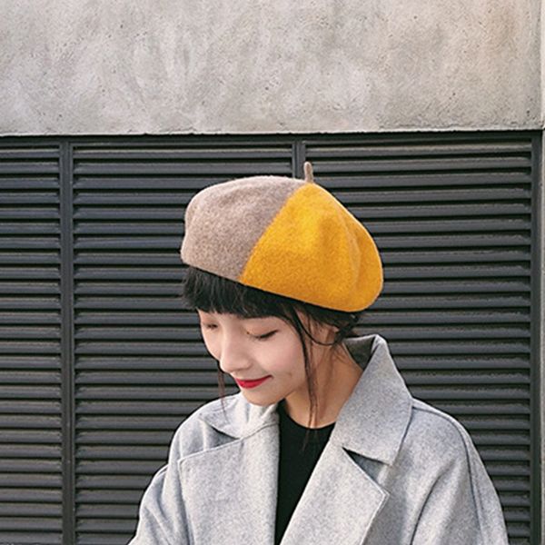 fashion vintage women wool color matching beret female bonnet cap winter warm walking hat french artist beanie hat painter, Blue;gray
fashion vintage women wool color matching beret female bonnet cap winter warm walking hat french artist beanie hat painter, Blue;gray