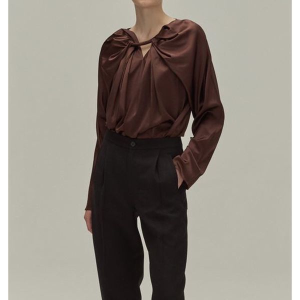 women's blouses & shirts 9.8 autumn winter women ruched design silk shirt hollow out temperament elegant casual loose blouse 2 colors, White
women's blouses & shirts 9.8 autumn winter women ruched design silk shirt hollow out temperament elegant casual loose blouse 2 colors, White