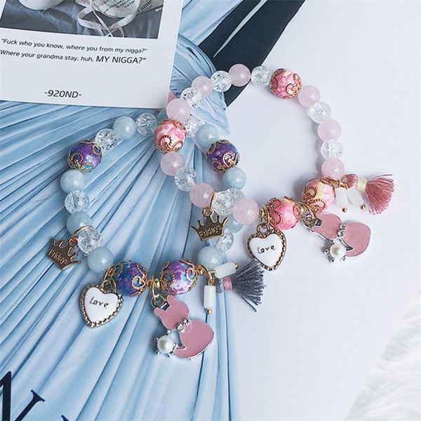 charm bracelets boho natural stone crystal pink blue beaded fashion cute cats crown tassel pendant bracelet bangles for women, Golden;silver
charm bracelets boho natural stone crystal pink blue beaded fashion cute cats crown tassel pendant bracelet bangles for women, Golden;silver