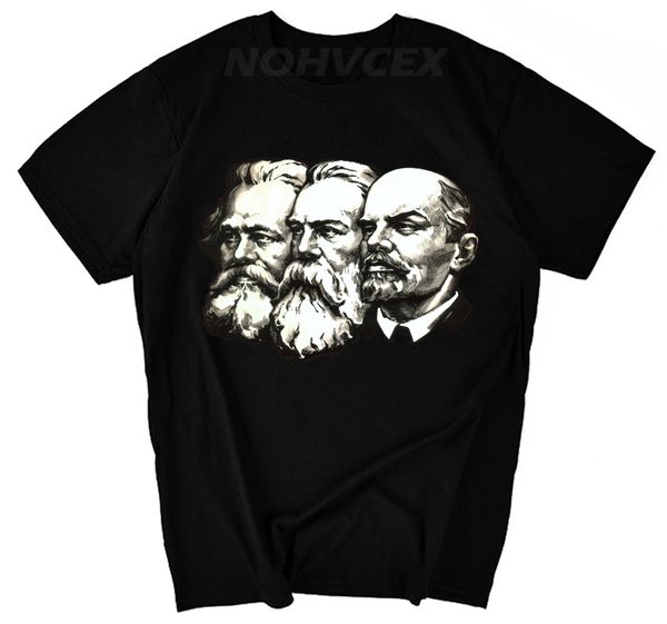 the soviet union the great communist lenin ,marx ,engels diy men's short sleeve t-shirt cccp