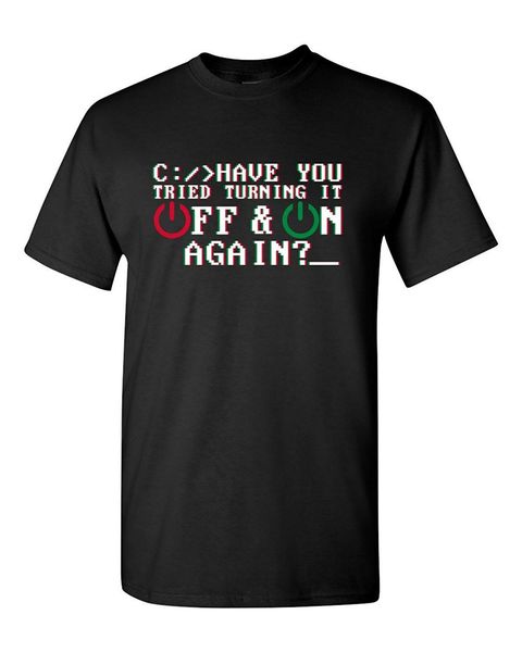 2019 new short sleeve casual turning it off & on computer engineer funny humor pun men graphic man t shirt good quality
2019 new short sleeve casual turning it off & on computer engineer funny humor pun men graphic man t shirt good quality