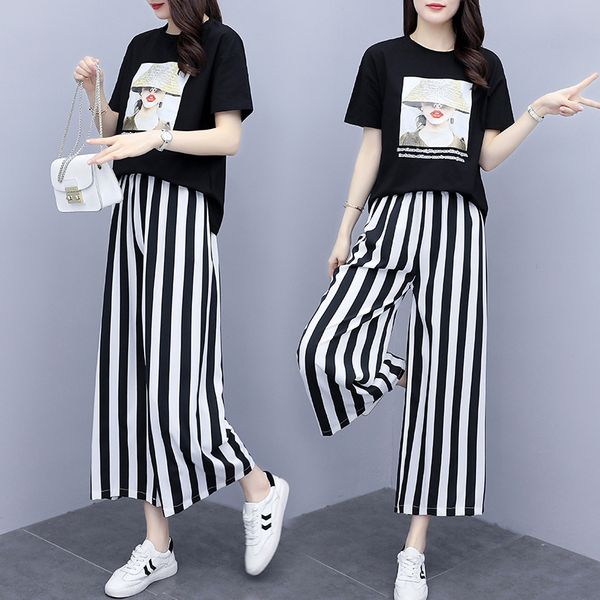new archives mouths spot summer big yards dress fat mm short sleeve wide-legged pants suit, Black
new archives mouths spot summer big yards dress fat mm short sleeve wide-legged pants suit, Black